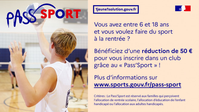 Pass’port Jeunes – 50 € pour votre licence sportive