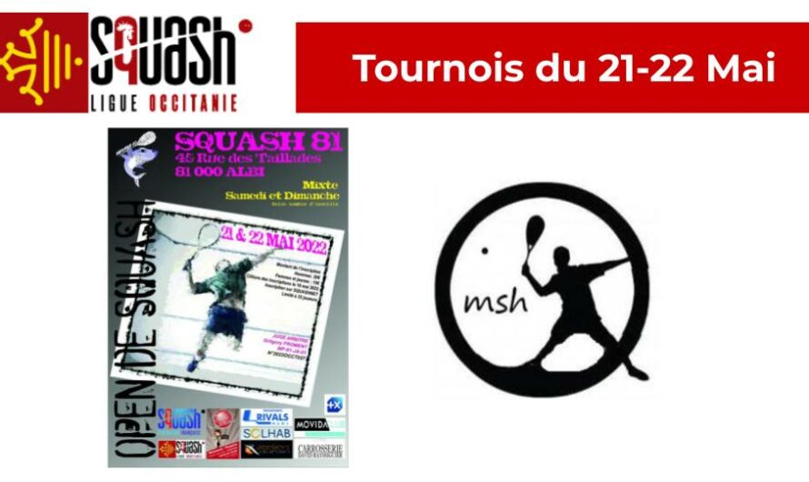 Tournois Squash du 21 Mai 2022