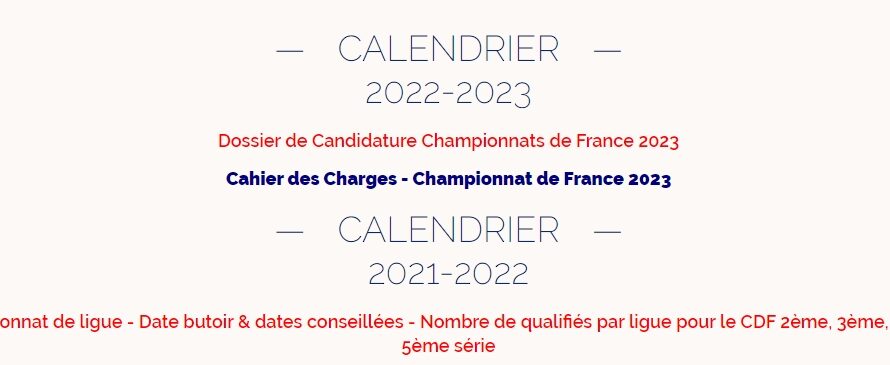 L’appel à candidature pour les championnats de France 2023 est lancé.
