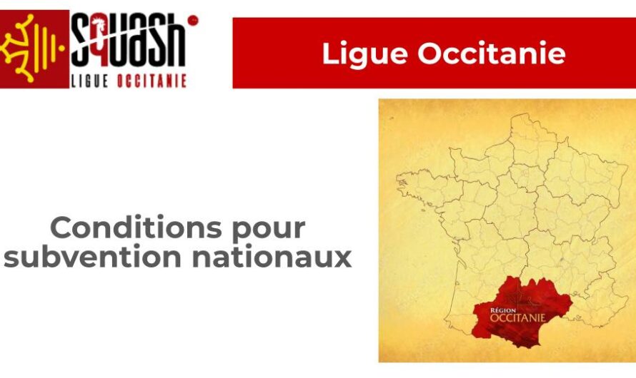 Tournois Open Nationaux / PSA – Conditions pour subvention