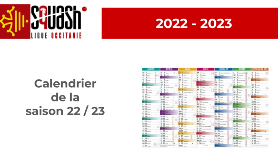Calendrier 2022-2023 – Ligue Occitanie Squash